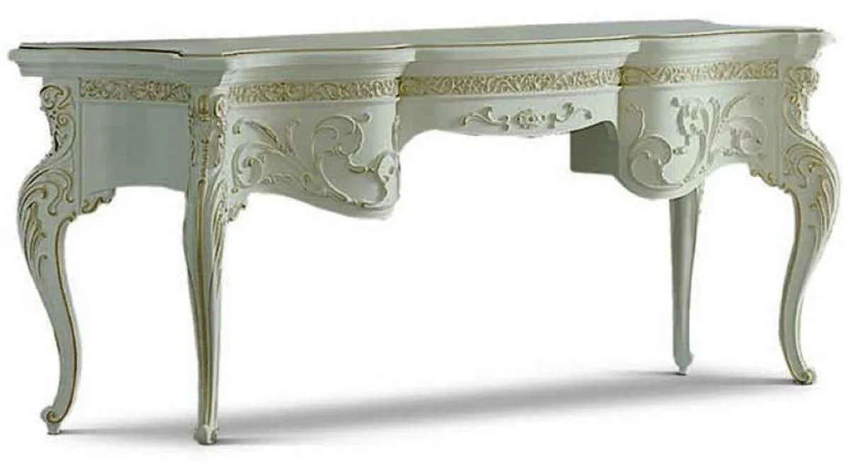 Luxury baroque dressing table ivory / gold 190 cm - Made in Italy