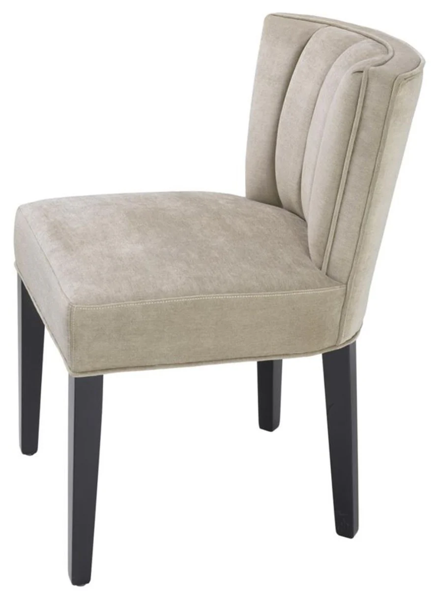 Luxury dining room chair Greige / Black 51 x 62 x H. 82 cm - Luxury dining room furniture