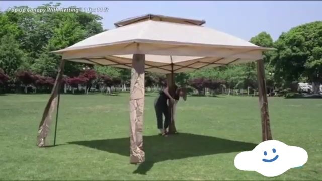 11x11 Pop-Up Instant-Gazebo-Tent mit Moskitonetz Outdoor Canopy Shelter mit 121 Quadrat Füße von Shade von COOS BAY