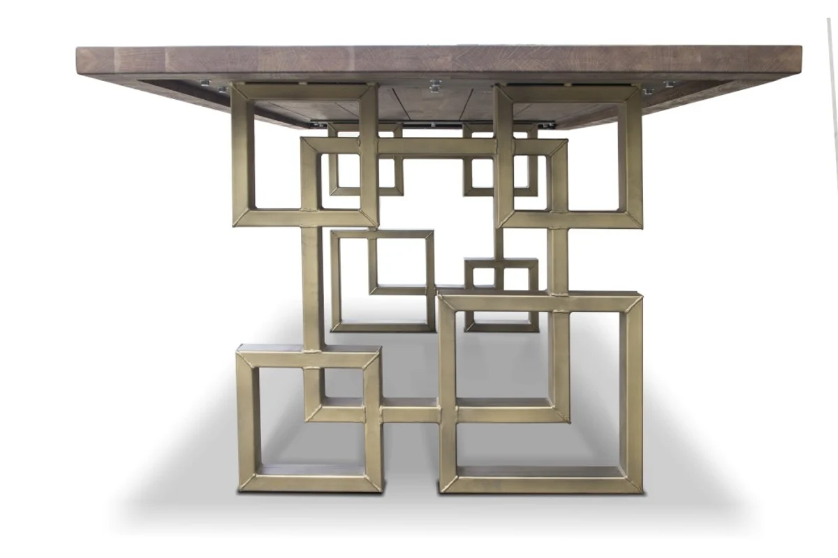 Industrial design dining table - oak - 200 x 100 x H. 78 cm - Luxury dining room furniture