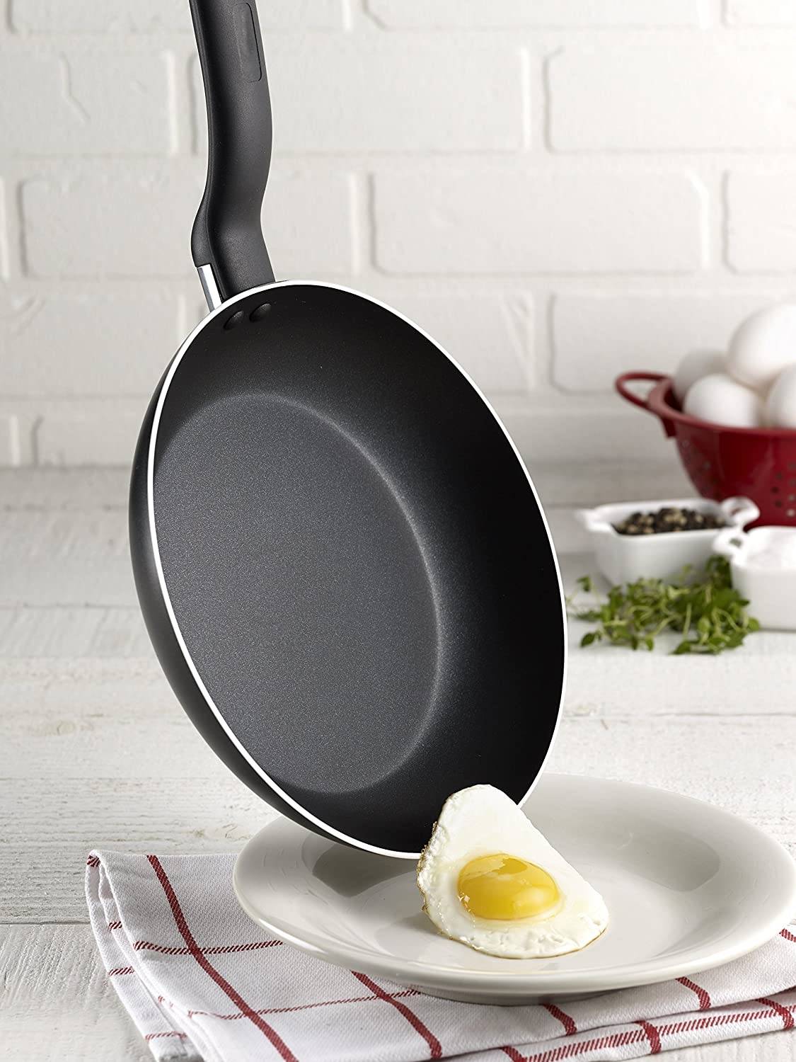 Signature Antihaft-Kochgeschirr-Set, 12-teilig, Töpfe und Pfannen, spülmaschinenfest, Schwarz