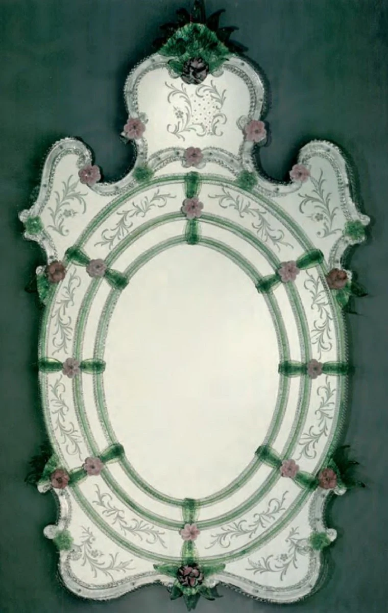 Luxury Baroque Mirror Green / Purple - Magnificent Wall Mirror in Venetian Style - Hotel Furniture - Castle Furniture - Baroque Furniture - Luxury Furniture in Baroque Style - Made in Italy