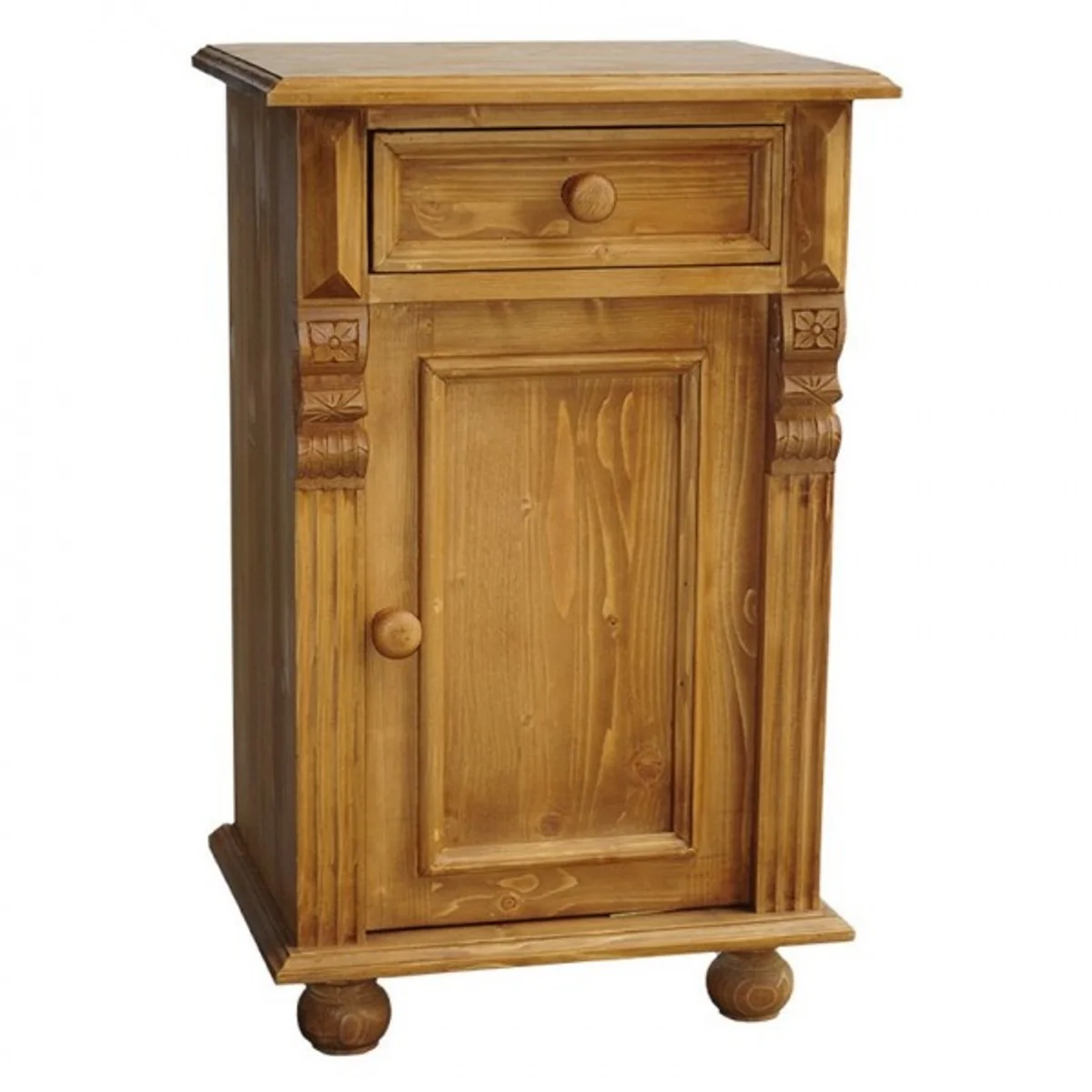 Art Nouveau night cabinet chest of drawers with drawer and cupboard compartment - country house shabby chic furniture - solid wood night cabinet baroque