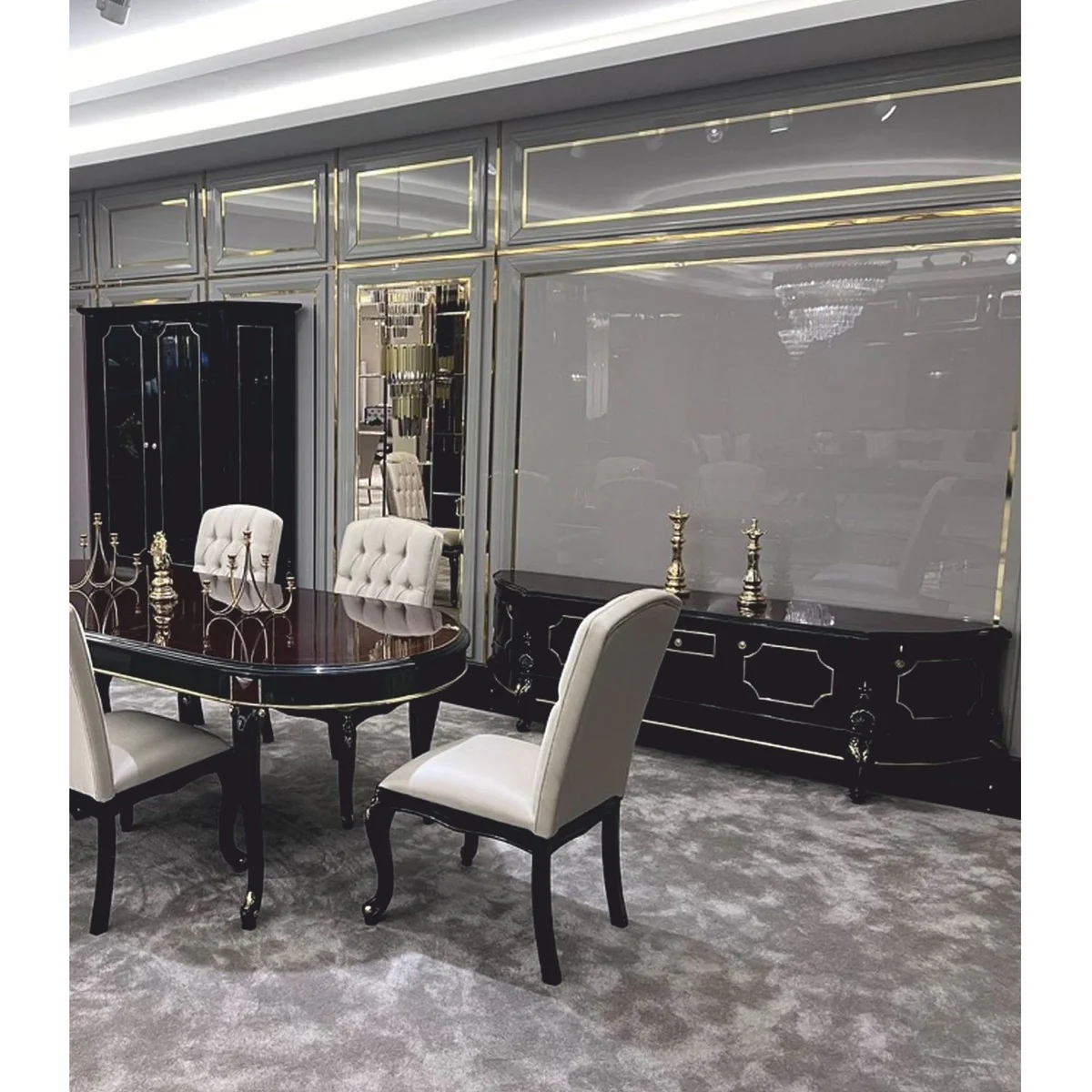 Luxury Baroque Dining Room Set - 1 Baroque Dining Table & 6 Baroque Dining Chairs