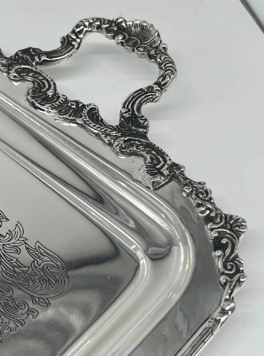 Pompöös by Luxury Baroque Serving Tray Crown Silver 52 cm - designed by Harald Glööckler