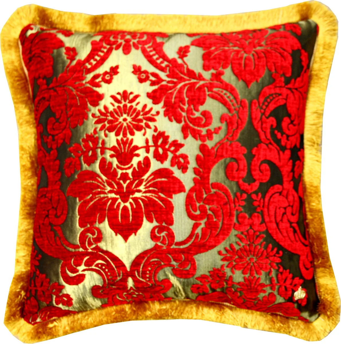 Luxus Kissen Pompöös by von Harald Glööckler Elegance Collection Barock Muster Rot / Gold 50 x 50 cm - Luxuskissen