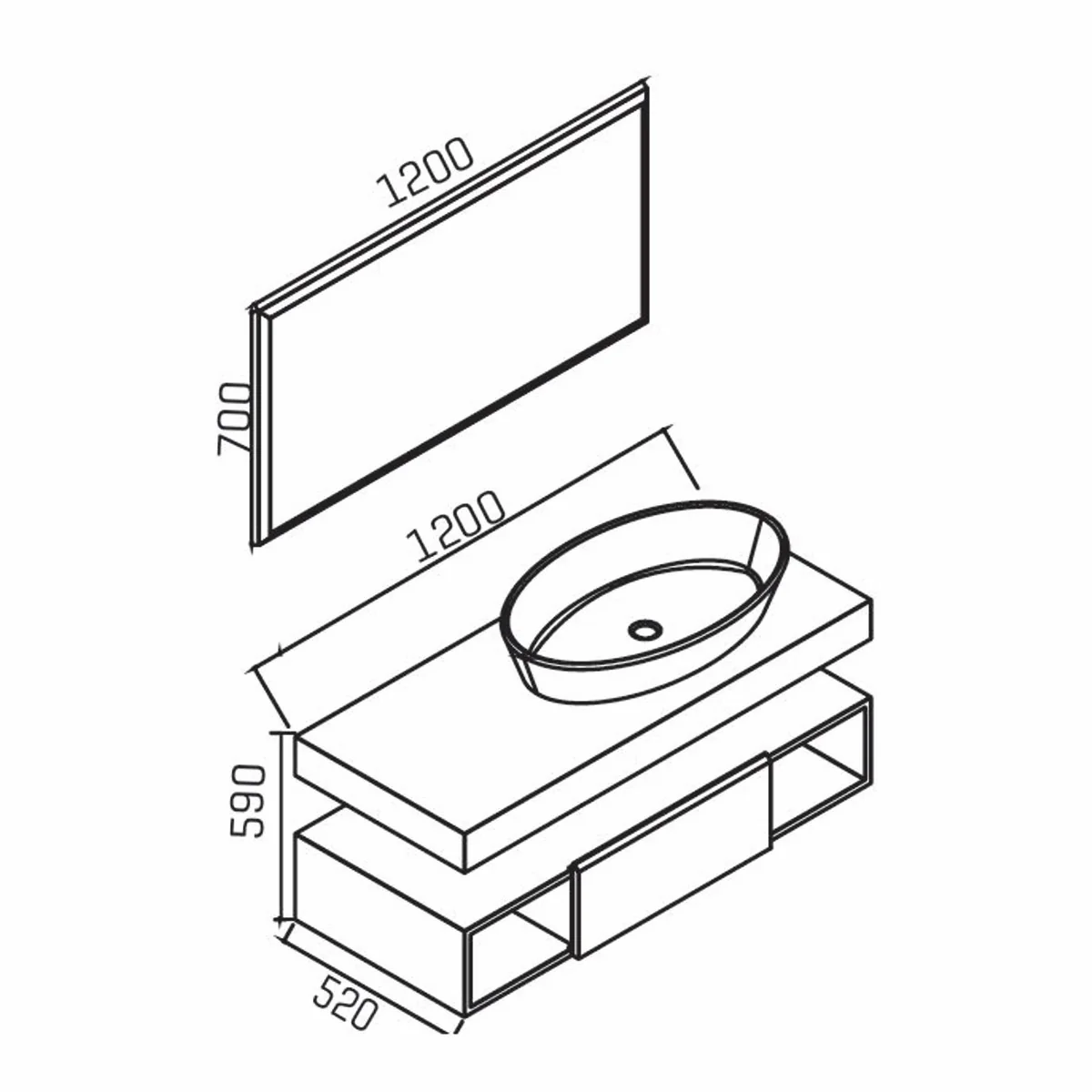 Luxury Bathroom Set Matt Black / Matt Pink 120 cm - Bathroom Furniture
