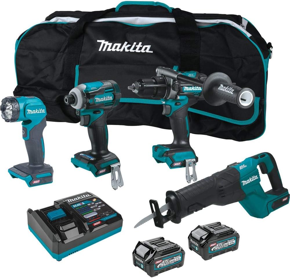 Makita GT401M1D1 40V Max XGT Brushless Lithium-Ion 1-1/4 in. Cordless Reciprocat Säge 4-Tool Combo Kit