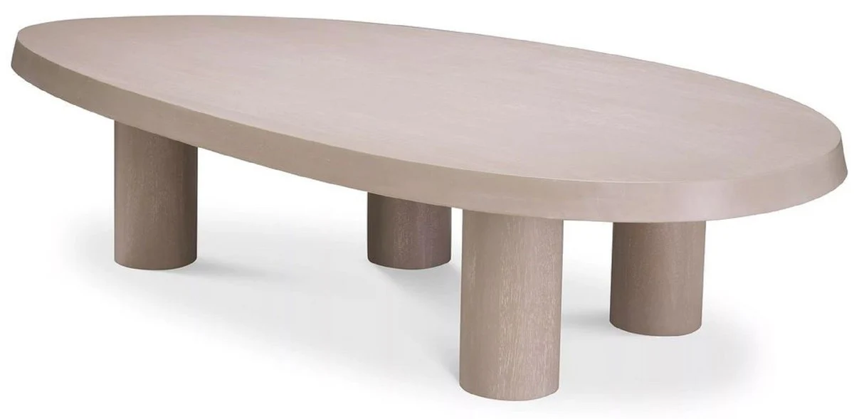Luxury coffee table beige 149 x 78.5 x H. 35 cm - solid wood living room table - living room furniture - solid wood furniture - luxury furniture - luxury furnishings - luxury furniture - luxury quality