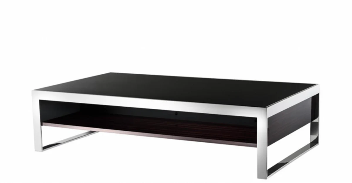 Art Deco luxury coffee table ebony 140 x 80 x H. 35 cm - living room salon table - luxury furniture