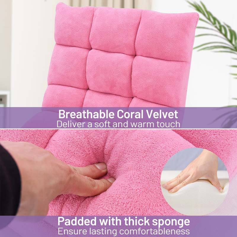 Memory Foam Floor Chair, 14-Position Adjustable Folding Gaming Sofa Chair with Back Support, Chaise Lounge Sofa Bed Recliner