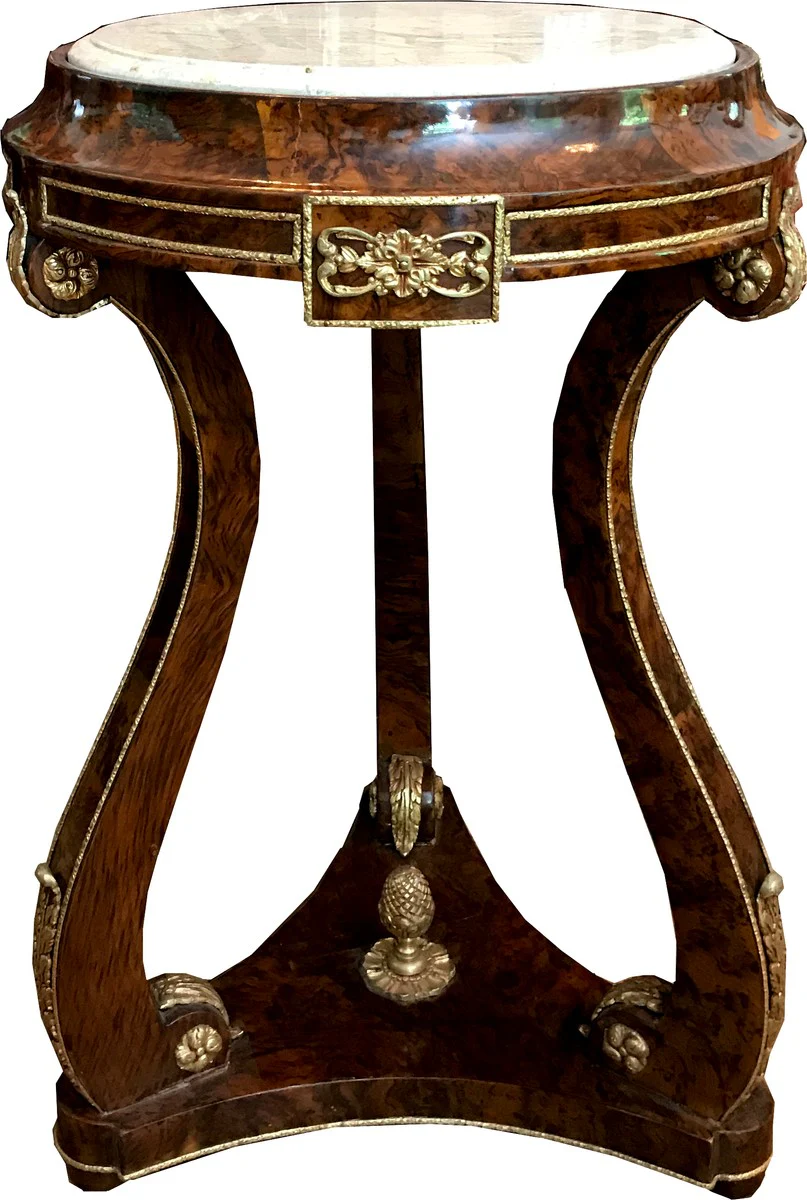 Baroque side table mahogany / bronze H70 x 45cm - Louis XVI antique style table - furniture
