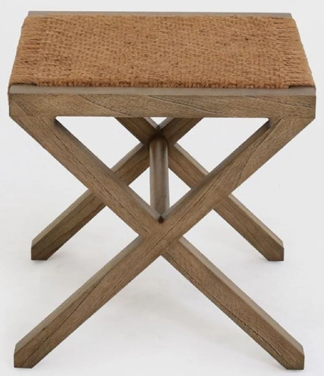 Luxury side table brown 50 x 50 x H. 50 cm - solid wood table - living room furniture - luxury quality