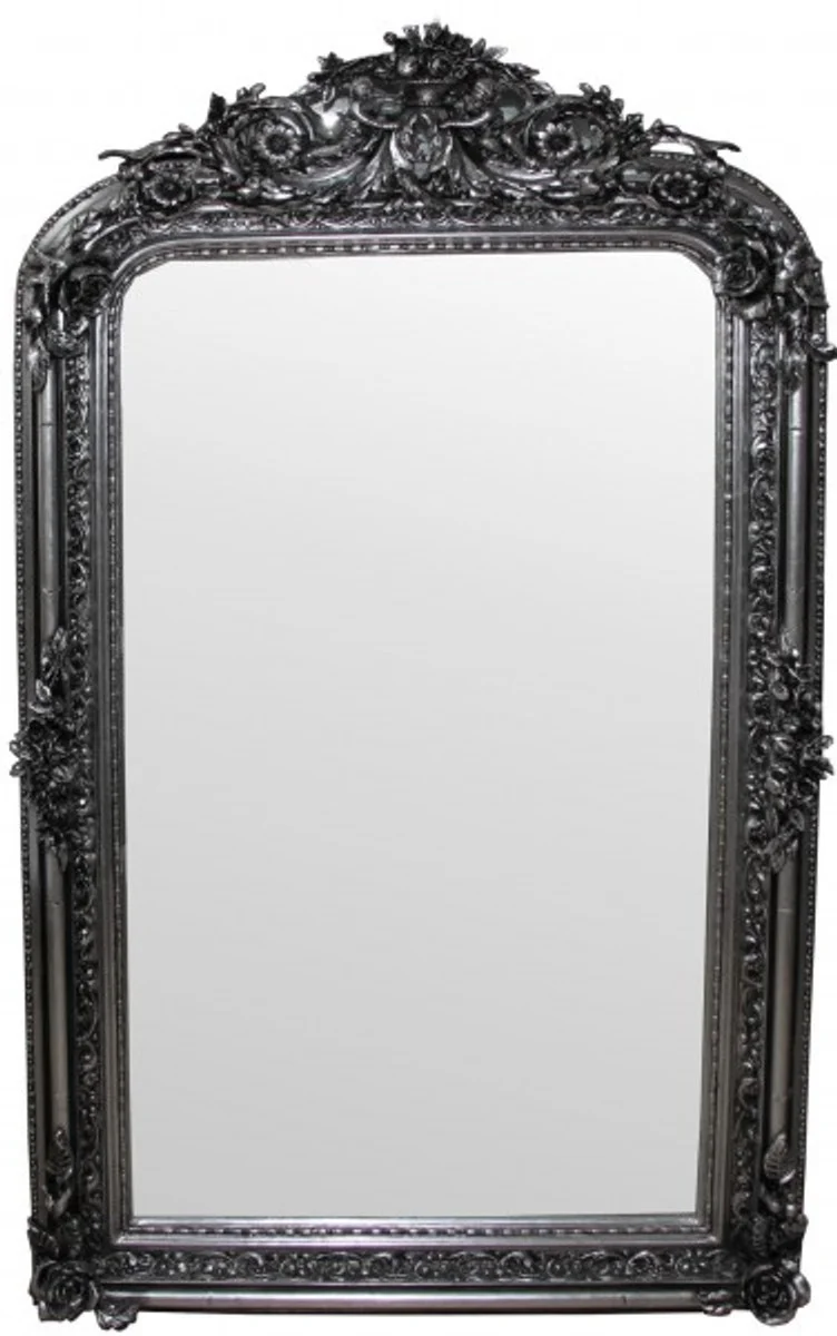 Baroque wall mirror silver antique look height 159 cm, width 89 cm - noble & magnificent
