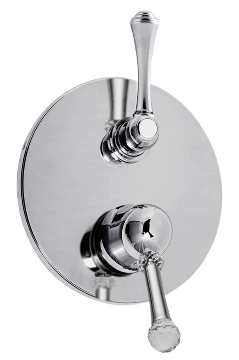 Luxury concealed shower mixer with 3 outlets & diverter silver Ø 19 cm - luxury quality made in Italy
