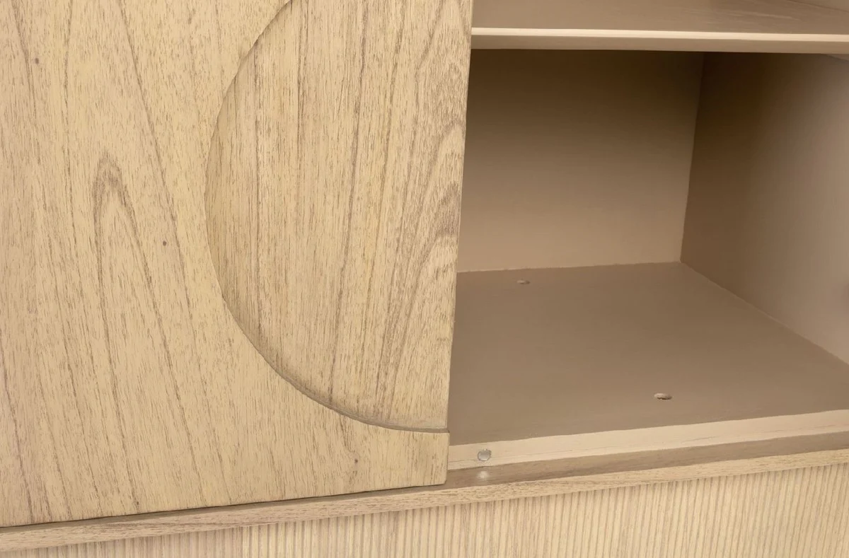 Luxury designer cabinet natural colors 130 x 45 x H. 190 cm - solid wood shelf cabinet with 3 doors - bedroom cabinet - living room cabinet - office cabinet - luxury furniture