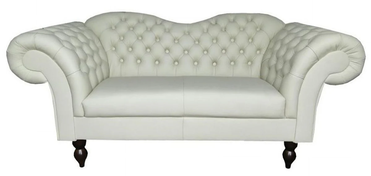 Chesterfield 2 seater sofa Venice - genuine leather white