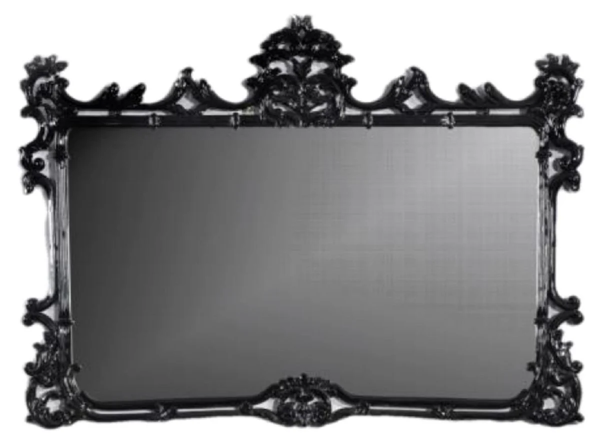 Luxury Baroque Mirror Black - Magnificent Solid Wood Wall Mirror in Baroque Style - Baroque Style Living Room Mirror - Luxury Furniture in Baroque Style - Baroque Furniture - Noble & Magnificent