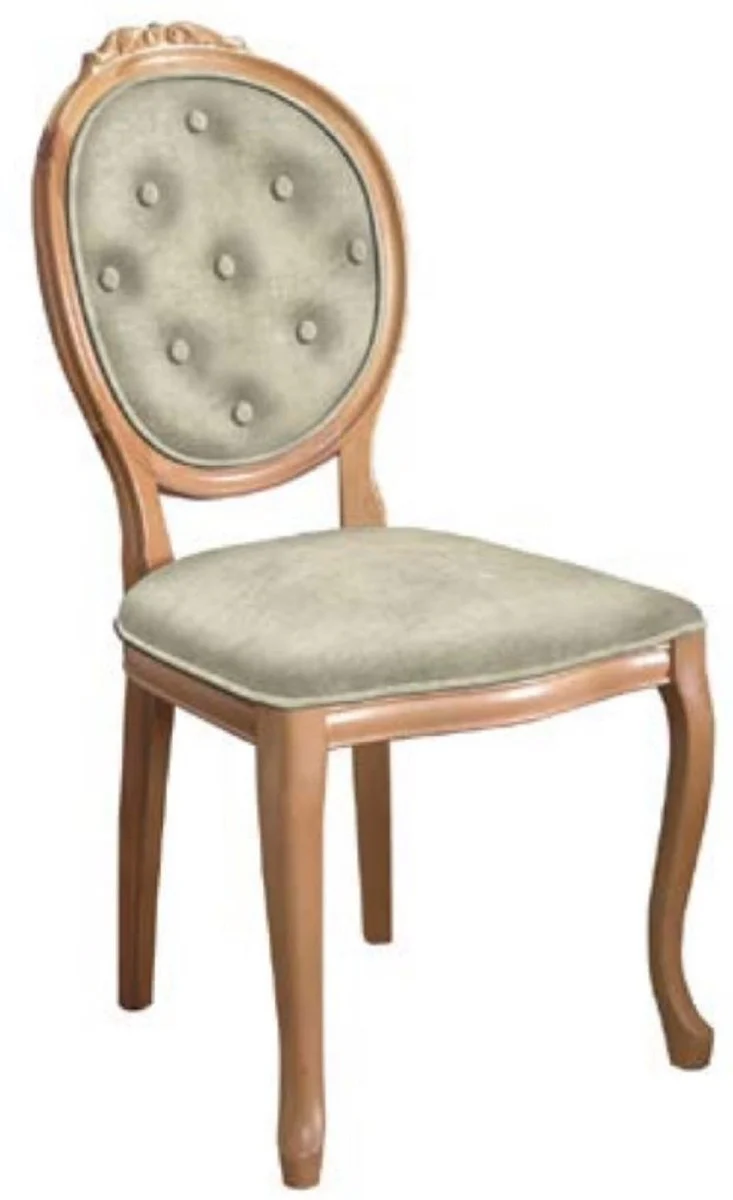 Baroque dining room chair gray / natural colors - handmade antique style chair - dining room furniture in baroque style