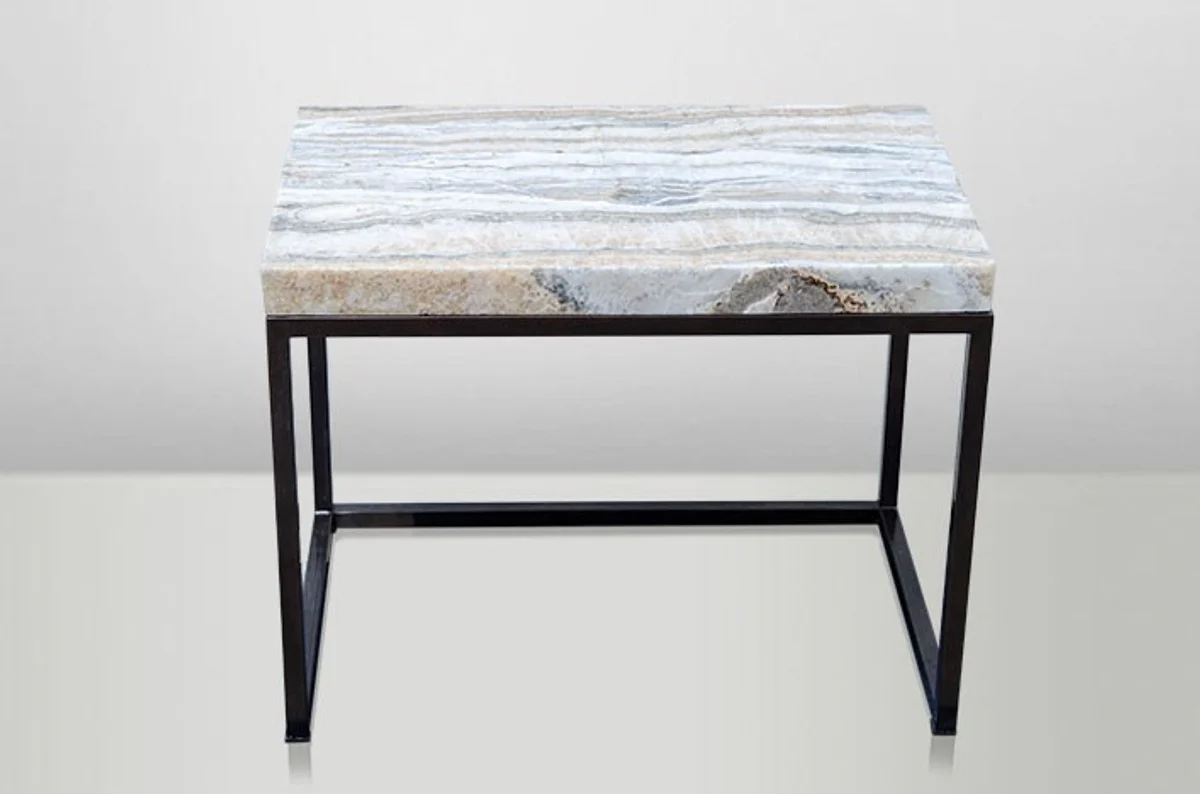 Art Deco side table onyx / metal 60 x 40 cm - Art Nouveau table - furniture console