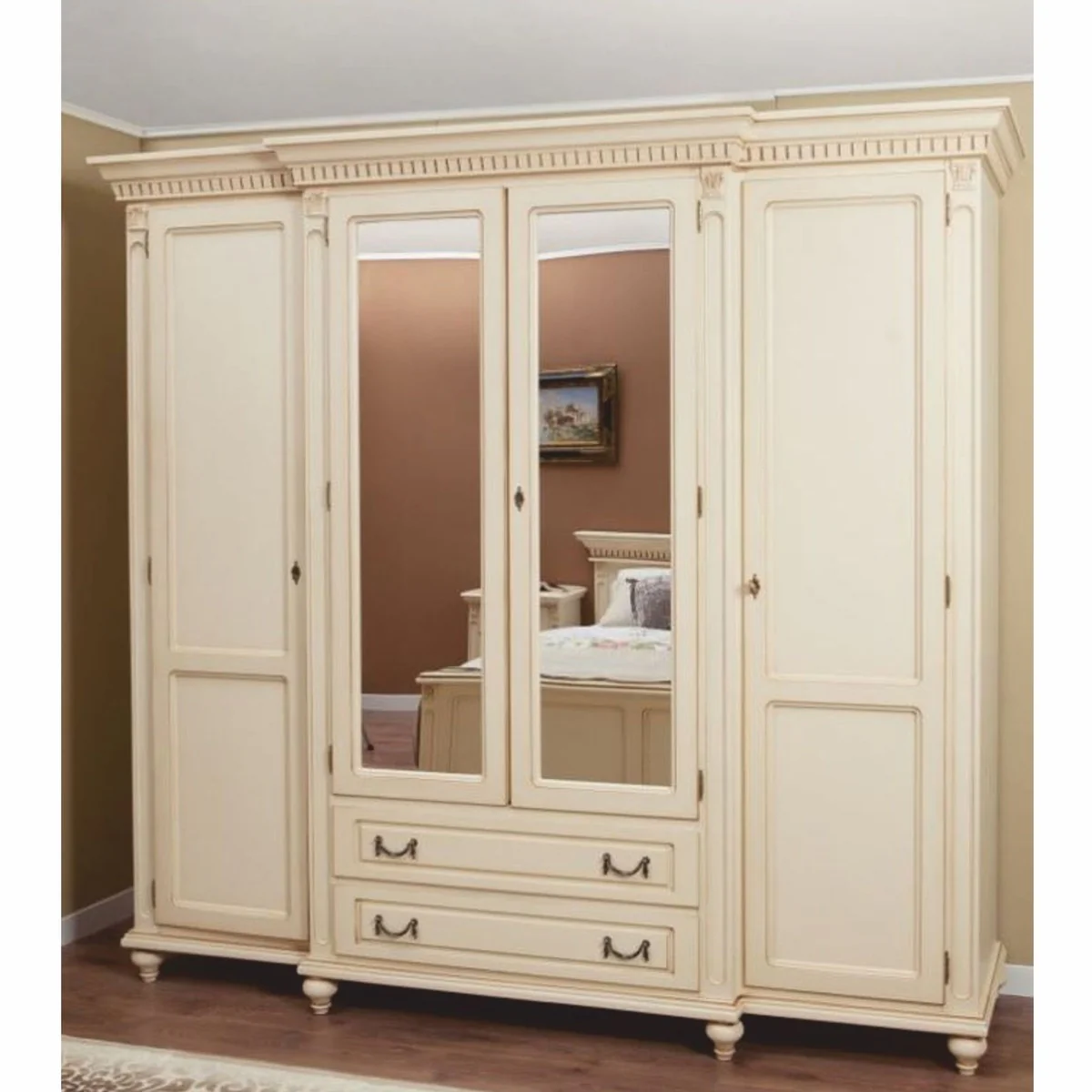 Luxus Barock Schlafzimmer Schrank Creme 234 cm - Barock Schlafzimmer Möbel
