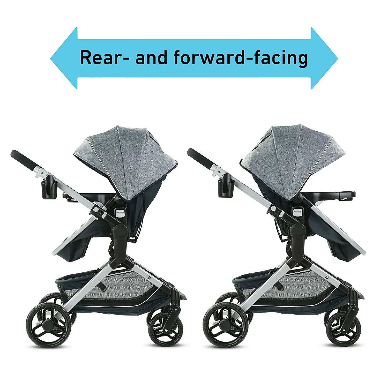 Modes Pramette Kinderwagen, Kinderwagen mit echtem Kinderwagenmodus, umkehrbarem Sitz, einhändig klappbar, zusätzlicher Stauraum, Kindertablett, Pierce