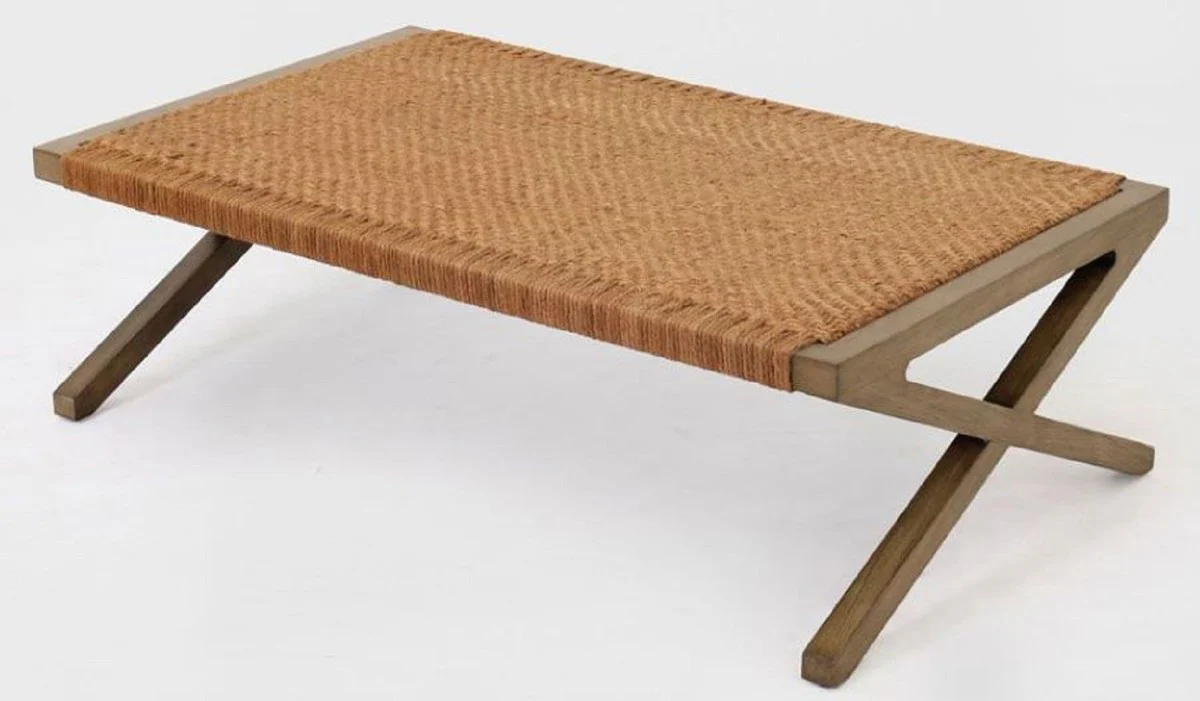 Luxury coffee table brown 120 x 70 x H. 36 cm - Rectangular solid wood living room table - Luxury living room furniture