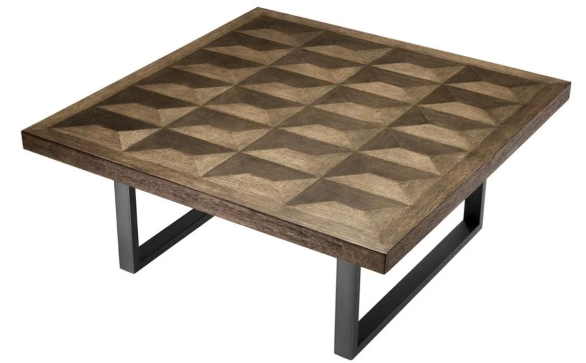 Coffee table brown / bronze 100 x 100 x H. 43 cm - luxury living room table with oak veneer table top