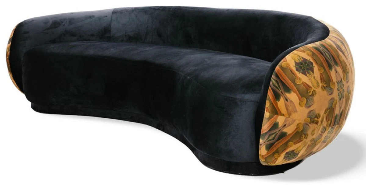 Luxury sofa black / beige / multicolored 260 cm