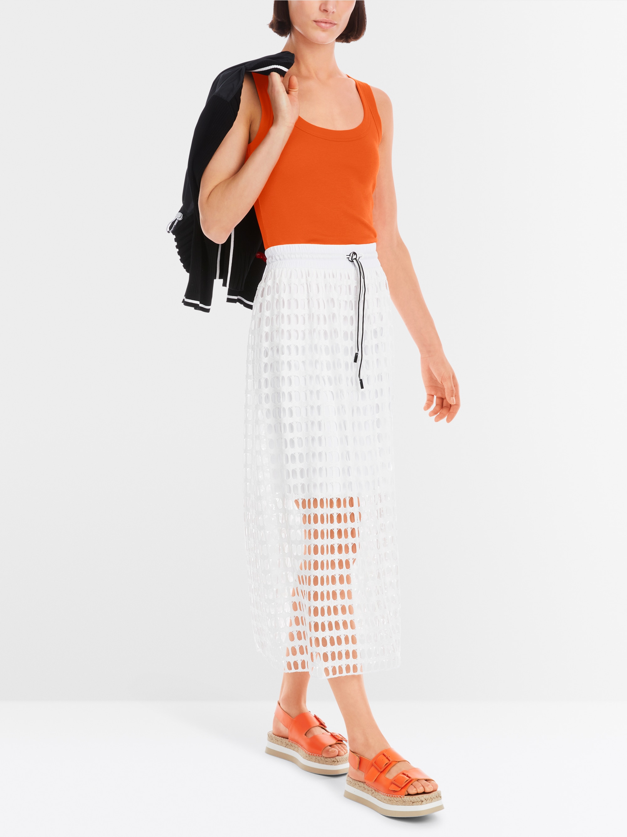 Marc-Cain Ärmelloses Top aus Baumwollripp