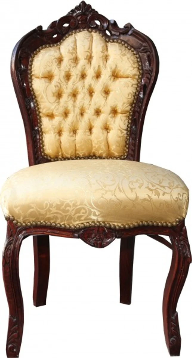 Baroque Dining Chair Gold Pattern / Brown - Baroque Furniture Antique Style