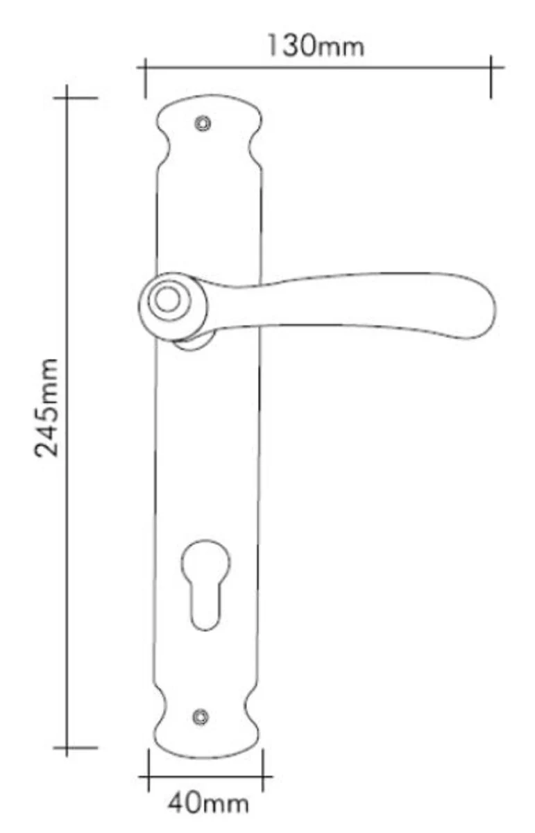 Luxury baroque door handle set gold 13 x H. 24.5 cm - elegant door handles with 24 carat gold plating - home accessories in the baroque style