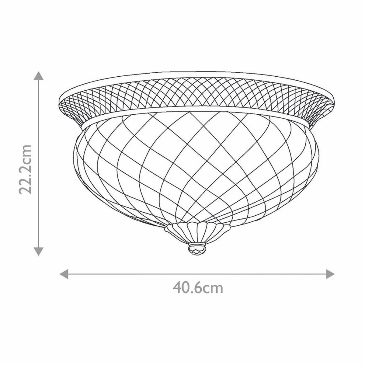 Baroque crystal ceiling light antique silver Ø 40.6 cm