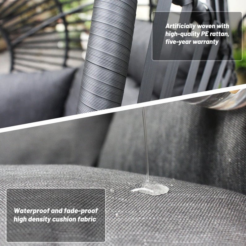 Hammock Wicker Swing Egg Chair Outdoor Backyard oder Indoor mit Stand Rain Cover enthalten