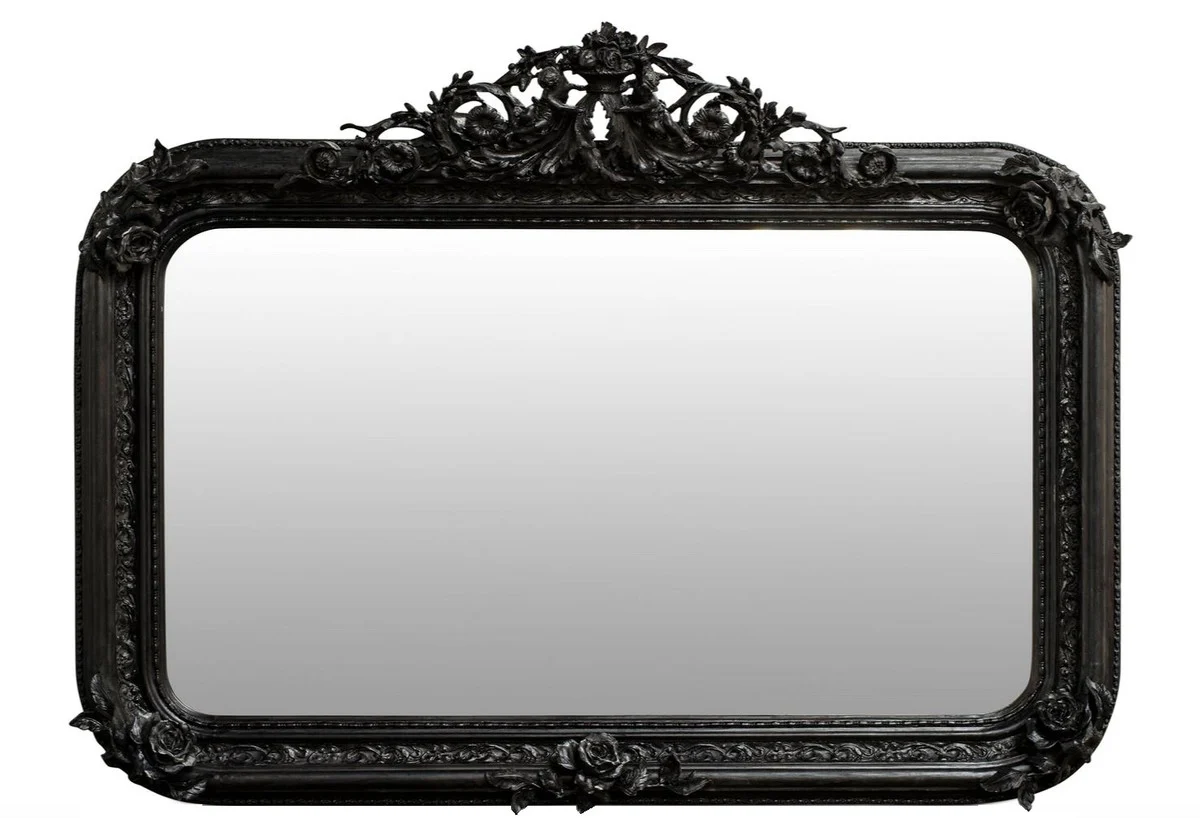 Antique style wall mirror black 142 x H. 100 cm - Baroque furniture