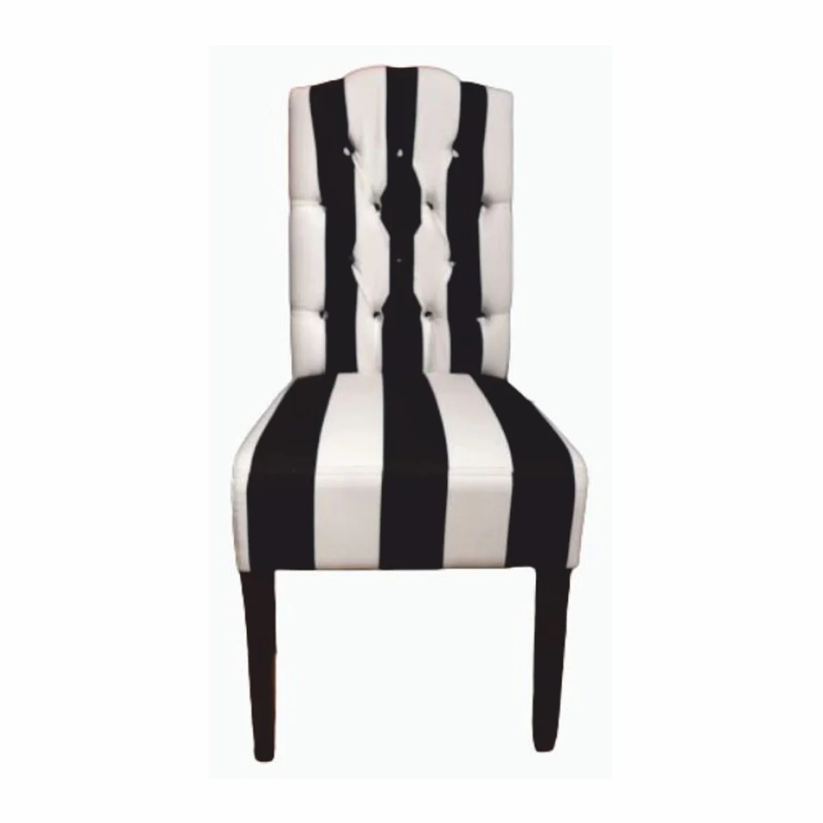 Dining room chair with stripes white / black H. 106 cm - Dining room furniture
