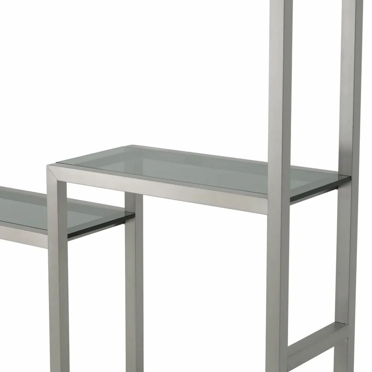 Luxury shelf cabinet with 5 glass shelves silver / black / gray H. 240.5 cm - luxury furniture