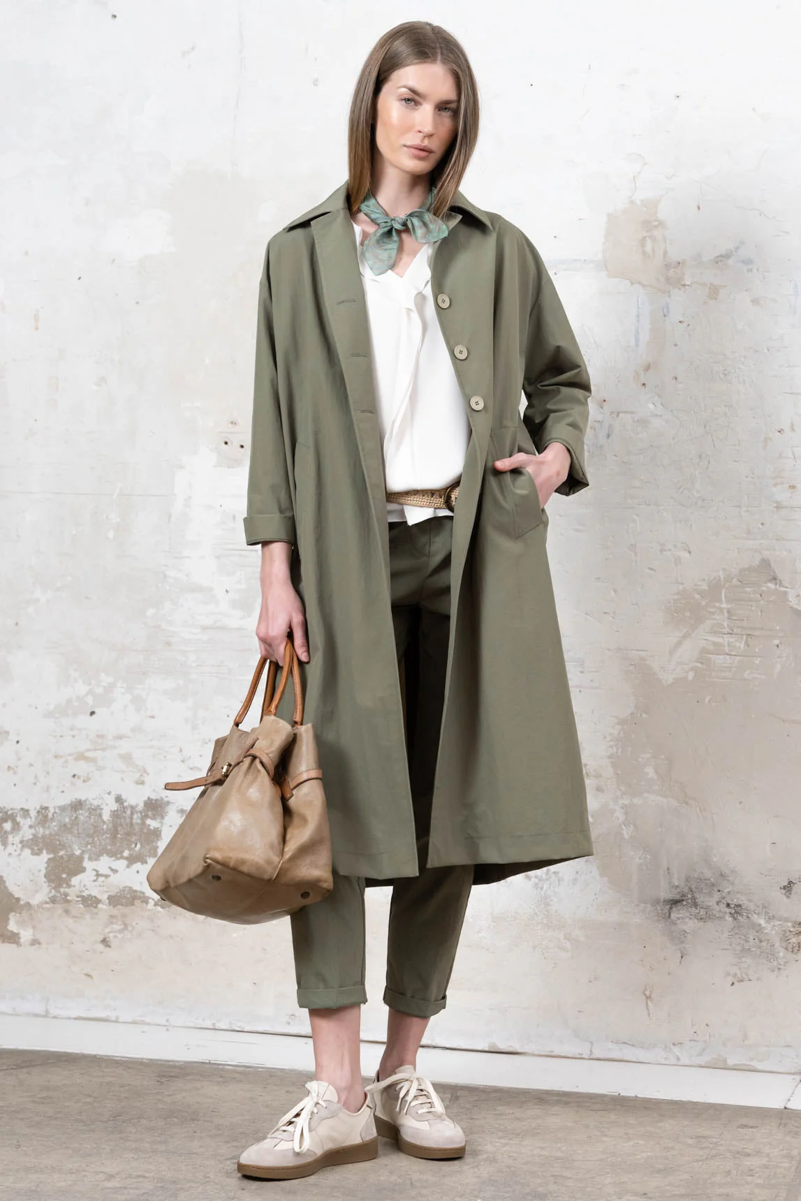 Rivera-Spanien Gabardina Elfenbeingrün