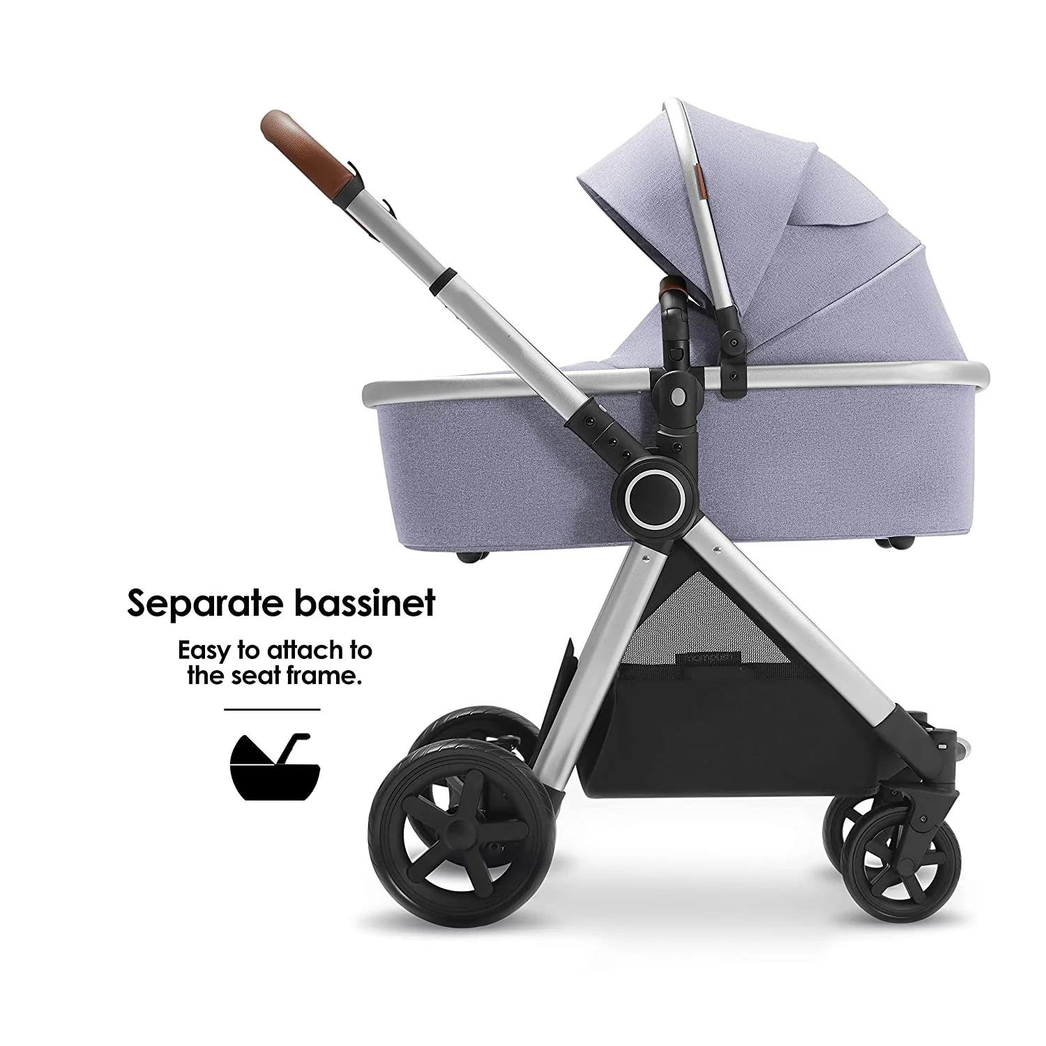 Kinderwagen mit abnehmbarem Stubenwagen – Kinderwagen in voller Größe für bequeme Ausflüge mit dem Baby – Kleinkind-Kinderwagen mit umkehrbarem Kinderwagensitz – Kinderwagen mit leichtgängigem Stubenwagen