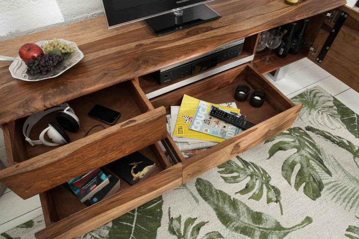 Designer TV cabinet natural W.160cm x H.50cm x D.45cm - sideboard - chest of drawers - handmade solid wood!