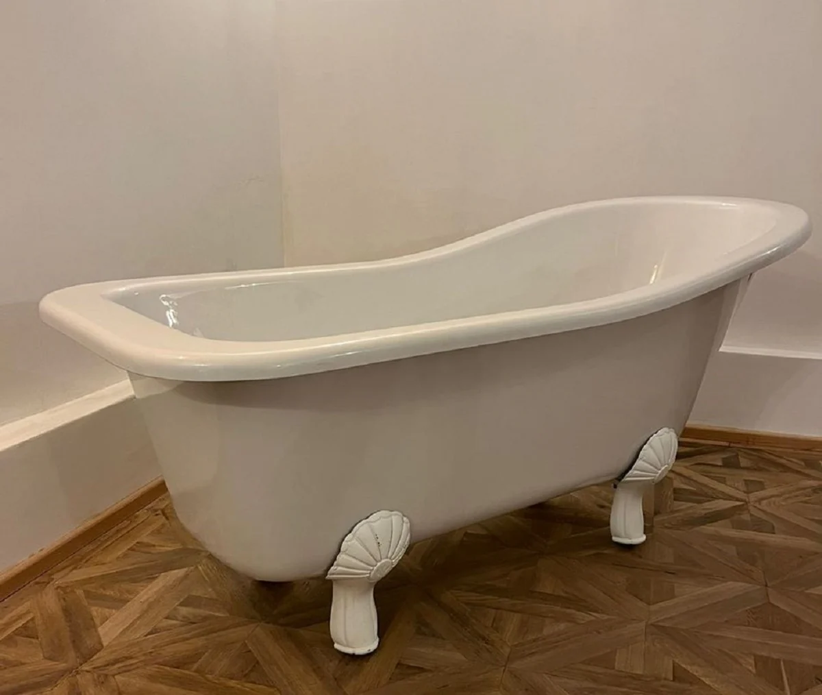Art Nouveau bathtub white / white 170 cm - Freestanding retro style bathtub