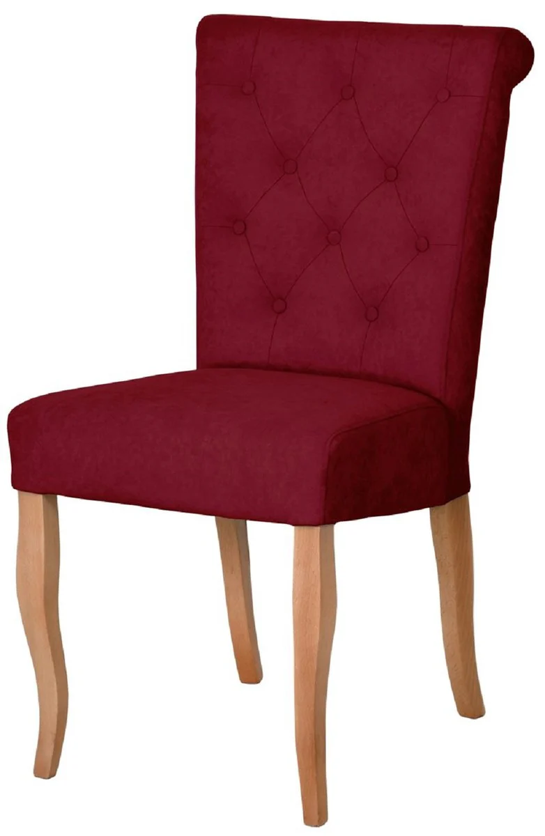 Chesterfield Neo Baroque Dining Room Chair Bordeaux Red / Natural Colors - Chesterfield Neo Baroque Kitchen Chair - Dining Room Furniture - Chesterfield Furniture - Neo Baroque Furniture