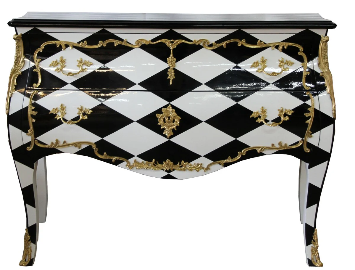 Baroque Dresser Karo Design 124 cm Antique Look