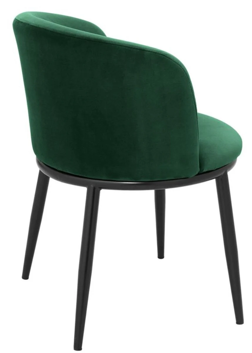 Luxury dining room chair set green / black 57 x 57 x H. 74 cm - Dining room furniture