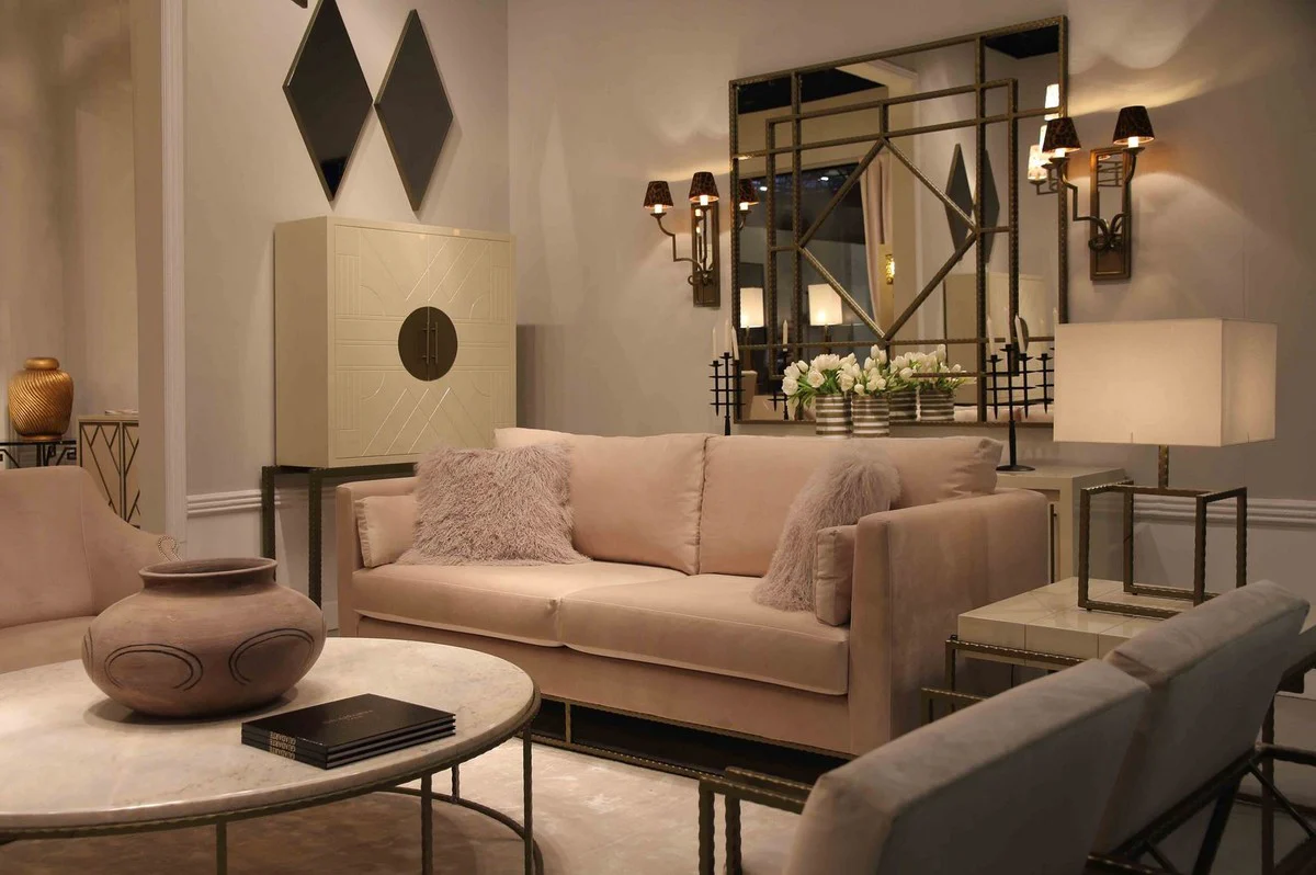 Material: solid wood, metal, polyester foam, fabric