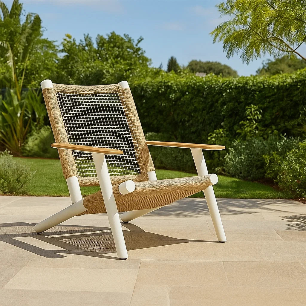 Adirondack-Stuhl, weiß, Aluminium, für Garten oder Terrasse, 62 x 66 x 93 cm