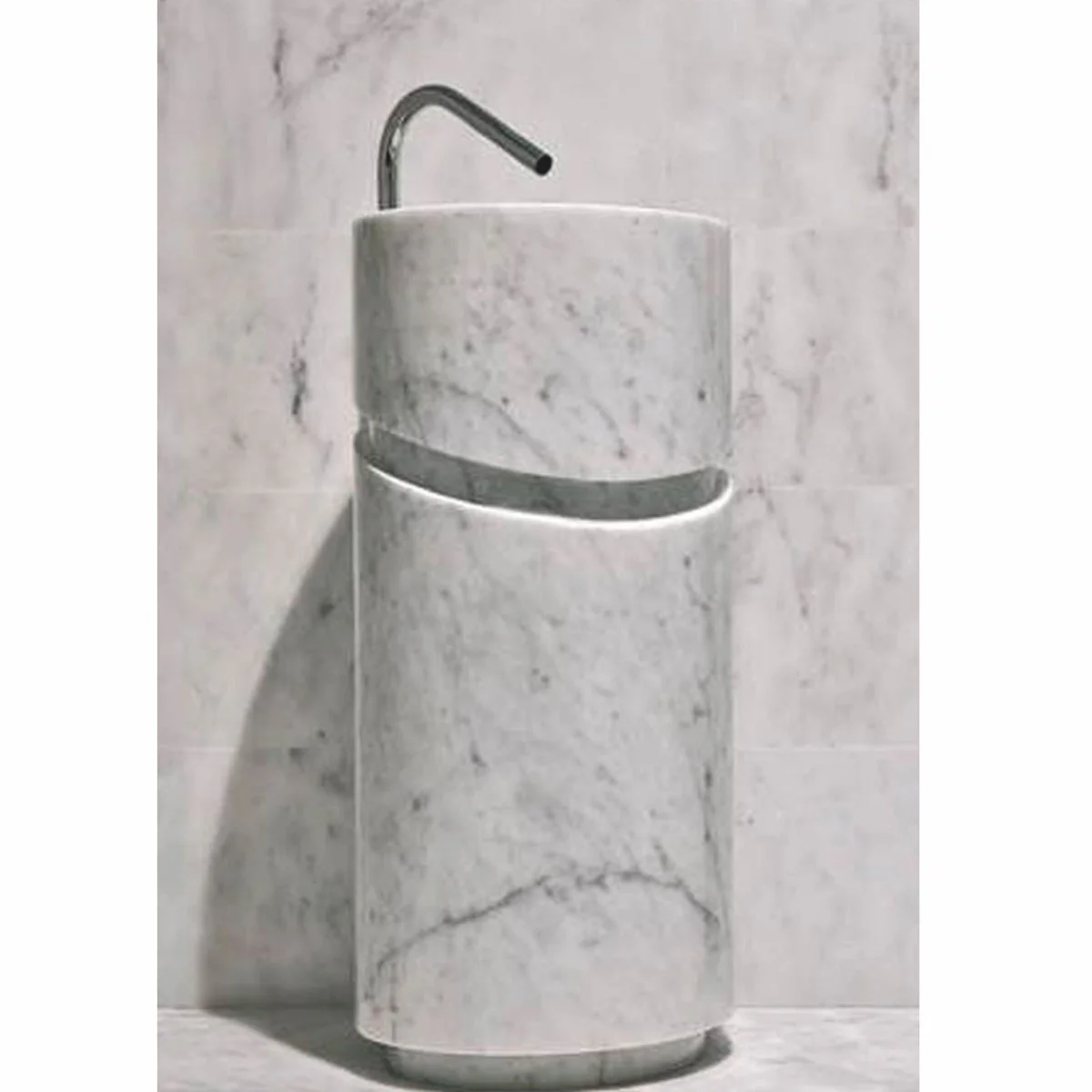 Luxury marble washbasin white H. 90 cm - Freestanding washbasin