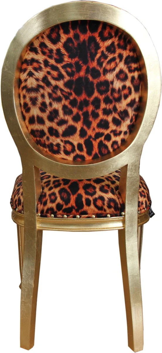 Baroque Luxury Dining Room Chair Leopard / Gold - Designer Chair - Hotel & Restaurant Furniture - Luxury Quality