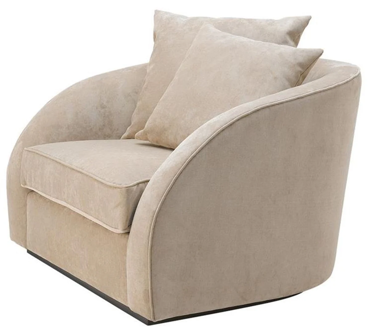 Luxus Hotel Salon Sessel Greige 101 x 91 x H. 72 cm - Wohnzimmer Möbel