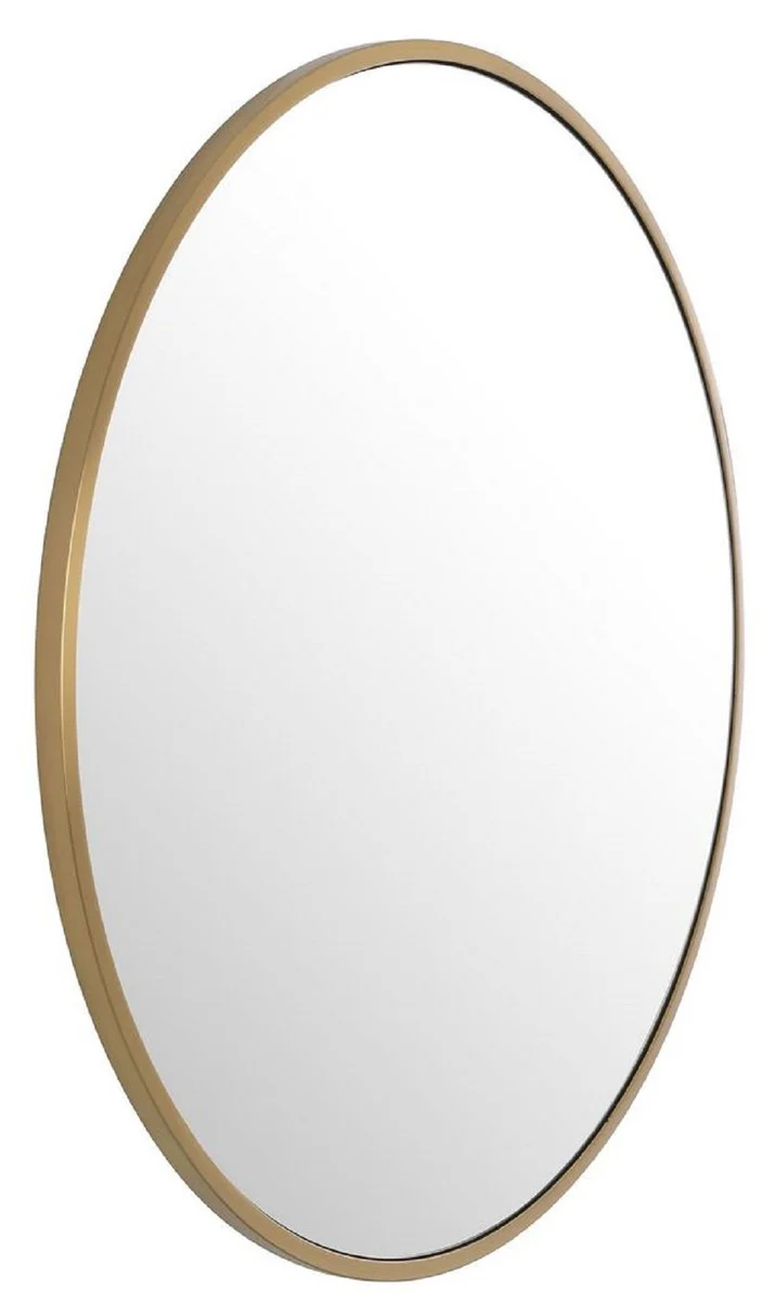 Luxury mirror brass colored Ø 120 cm - Round stainless steel wall mirror - Cloakroom mirror - Living room mirror - Bedroom mirror - Luxury collection
